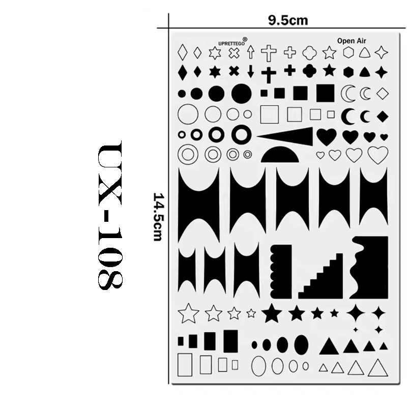 French Tip Stamping Plate - Deep Round Almond Nail Art for DIY Manicure Salon Design Supplies Tools