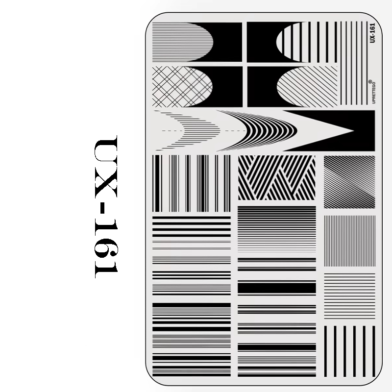 French Tip Stamping Plate - Deep Round Almond Nail Art for DIY Manicure Salon Design Supplies Tools