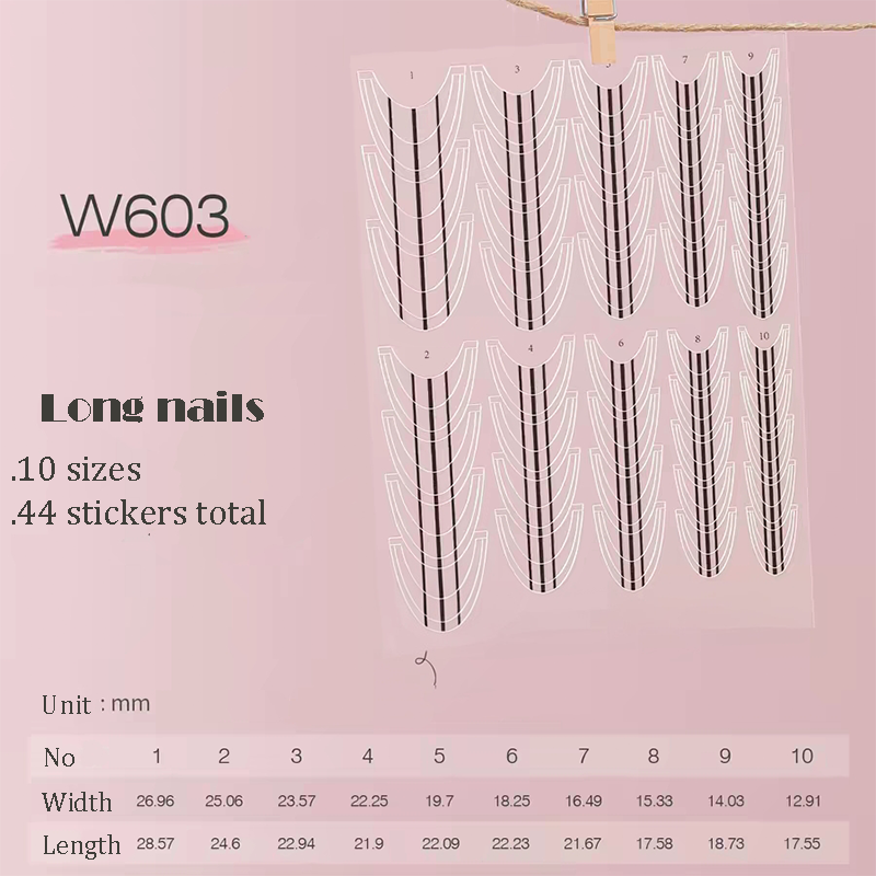 French Tips Stencils - French Tips Guide stickers Self-adhesive Reusable Gel Airbrush Nail Decals Templates Supplies Vinyl for beginners easy DIY Manicure