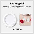 5 Colors 8g Painting Stamping Patting Nails Art Gel for Gradient Ombre French Tip Effect with Sponge Brush