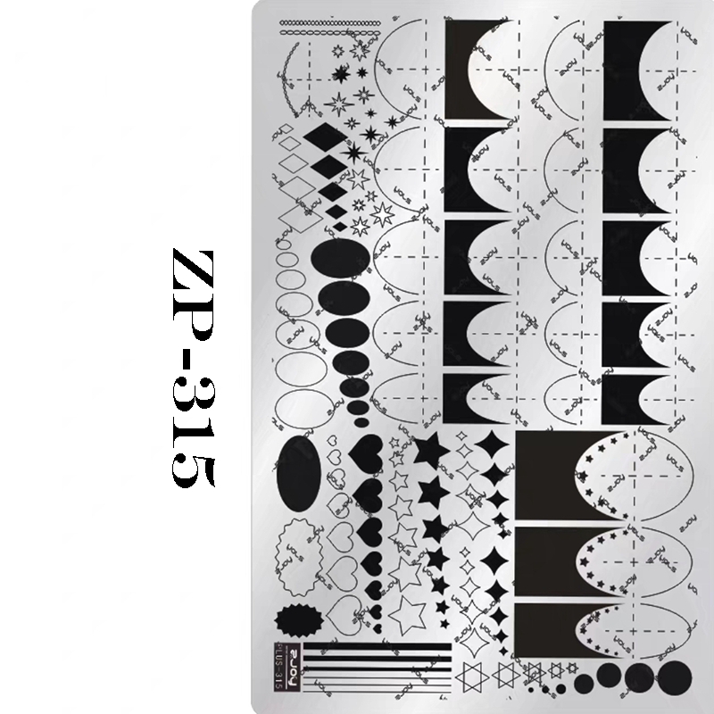 French Tip Stamping Plate - Deep Round Almond Nail Art for DIY Manicure Salon Design Supplies Tools